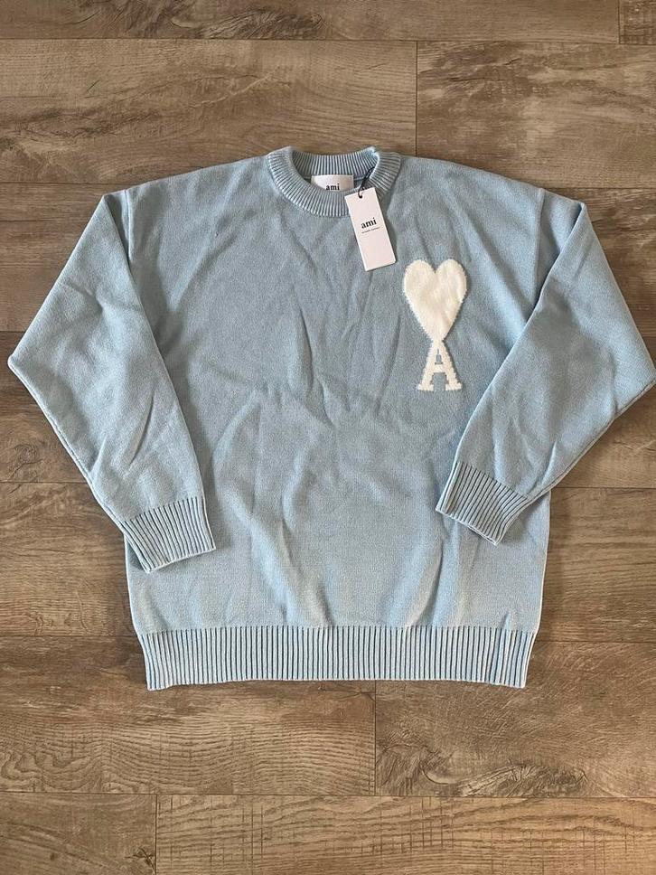 Ami Paris sweater lichtblauw maat M, Kleding | Heren, Truien en Vesten, Nieuw, Maat 48/50 (M), Blauw, Verzenden