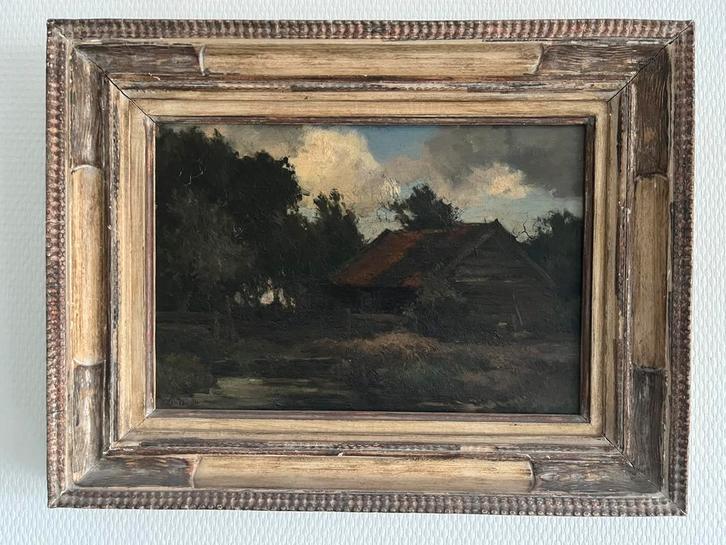 Chris van der Windt (1877-1952) olieverf op paneel, Antiek en Kunst, Kunst | Schilderijen | Klassiek, Ophalen of Verzenden