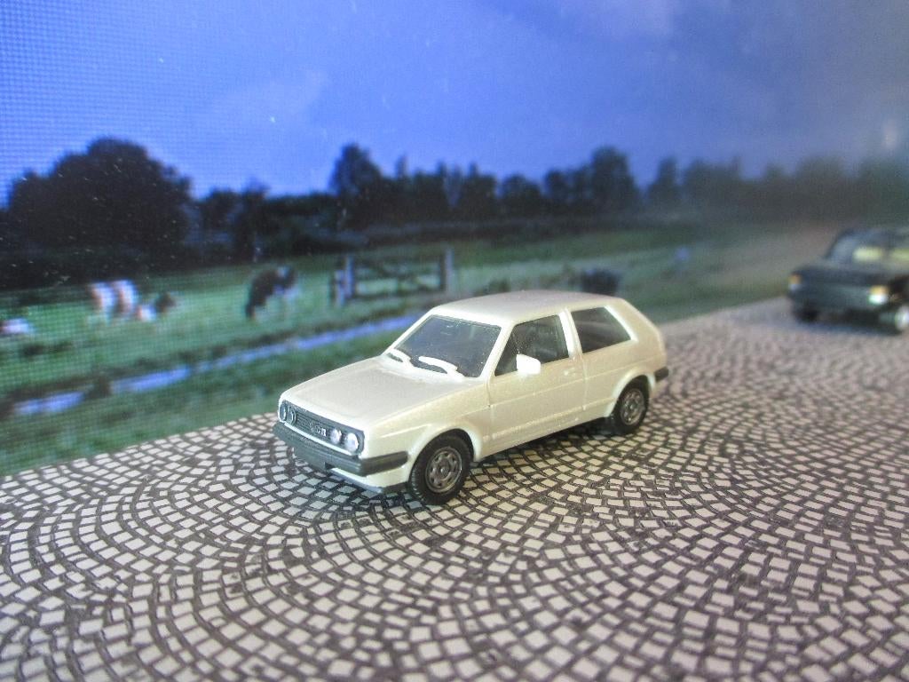 Volkswagen Golf Mk.2 GTi - Herpa metallic-wit, Ophalen of Verzenden, Zo goed als nieuw, Auto, Herpa
