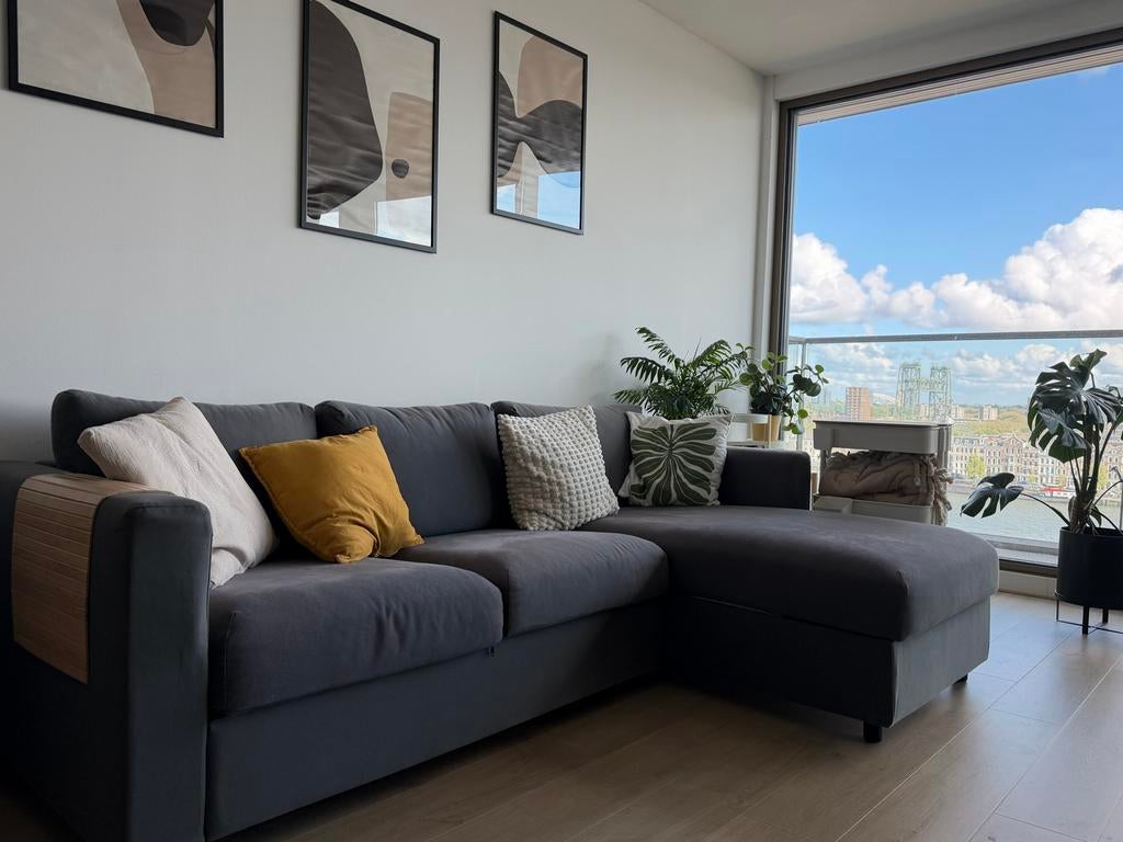 KIVIK 4-zitsbank met chaise longue (grijs) - top deal!, Huis en Inrichting, Banken | Sofa's en Chaises Longues, Ophalen, Gebruikt