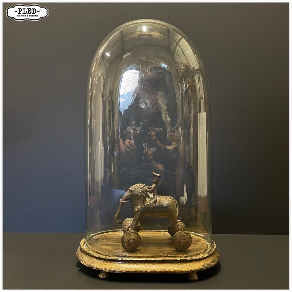 Oude mond geblazen glazen stolp, Antiek en Kunst, Ophalen