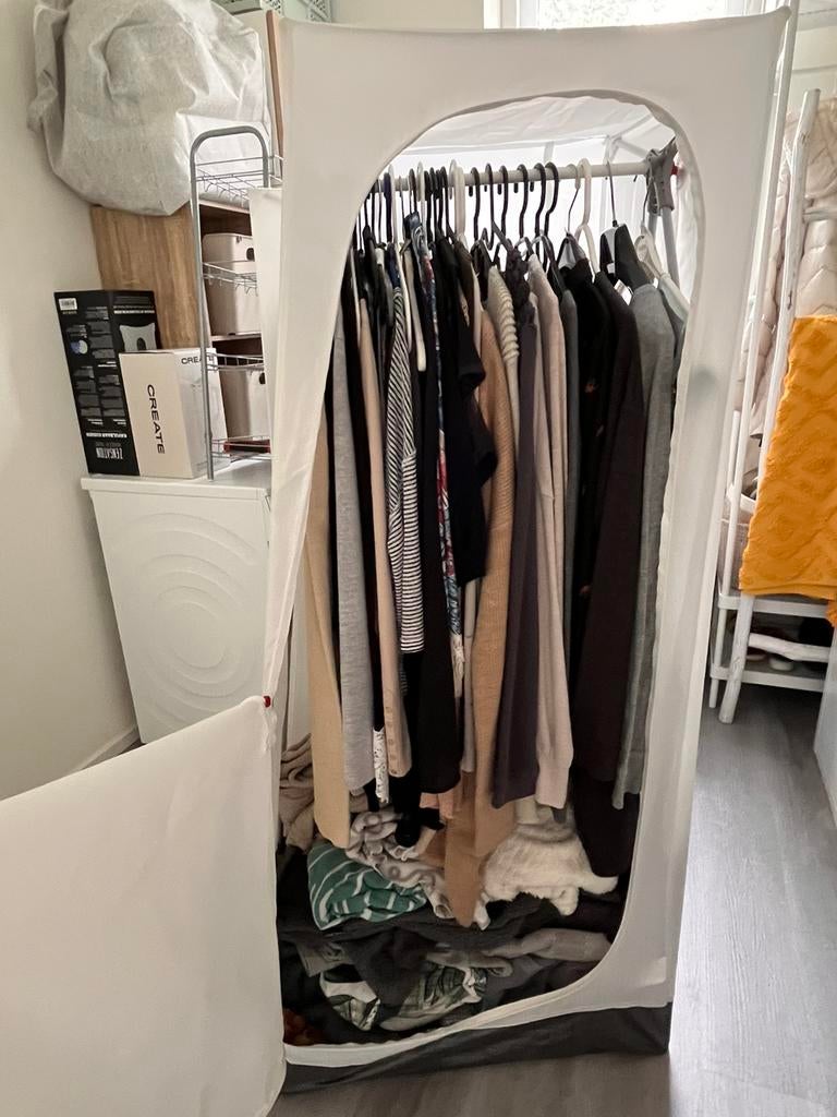 2 opvouwbare kledingkasten wit stof van Ikea gebruikt, Huis en Inrichting, Zo goed als nieuw, 150 tot 200 cm, 50 tot 75 cm, 50 tot 100 cm