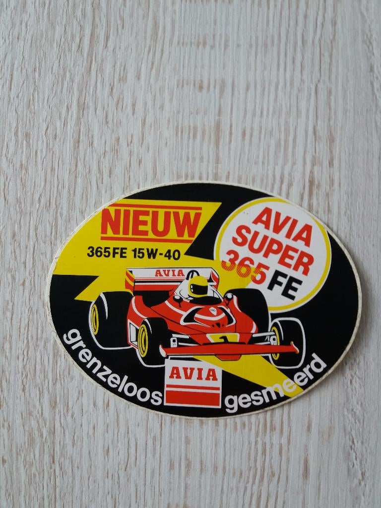 sticker AVIA SUPER 365 FE 15W- 40 grenzeloos gesmeerd, Ophalen of Verzenden, Zo goed als nieuw, Merk