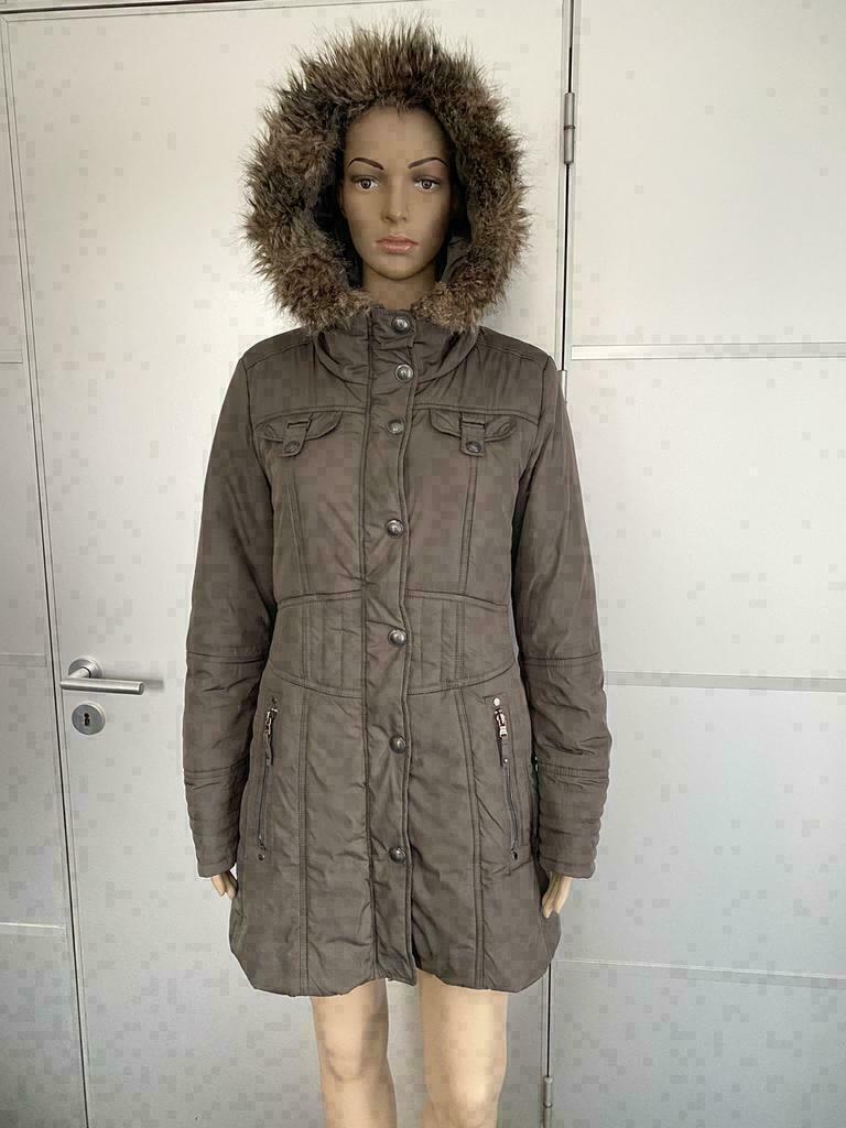 E1141 MEXX: maat 36=S winterjas jas parka winter taupe/bruin, Kleding | Dames, Mexx, Bruin, Ophalen of Verzenden, Zo goed als nieuw