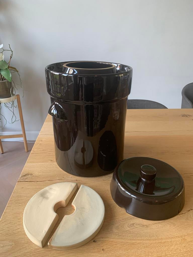 Zuurkoolpot / fermentatiepot met waterslot, Huis en Inrichting, Keuken | Keukenbenodigdheden, Ophalen, Zo goed als nieuw