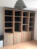 4 losse steigerhouten kasten, Huis en Inrichting, Kasten | Boekenkasten, Ophalen, Minder dan 50 cm, Gebruikt, 200 cm of meer