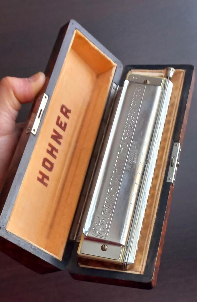 Vintage Hohner The 64 Chromonica MODEL "C", Ophalen of Verzenden, Gebruikt, Met koffer of doosje