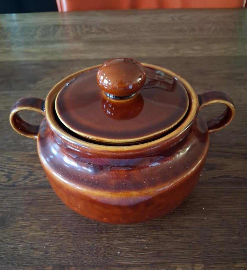 Vintage Colditz serveerpot met deksel bruin, Antiek en Kunst, Ophalen