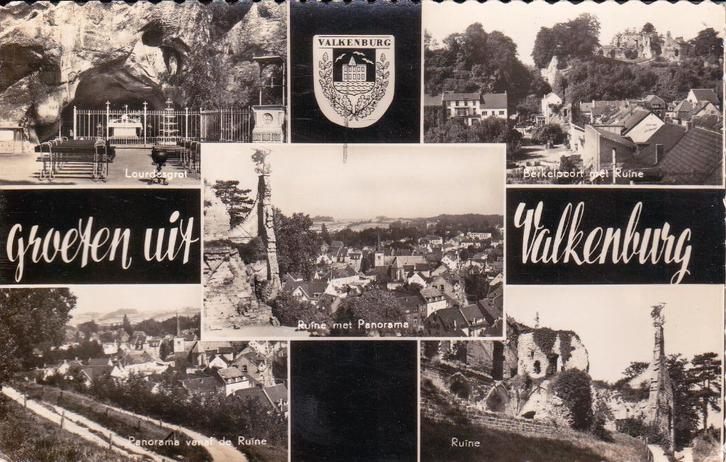07416 Valkenburg - 5 luik Groeten uit ... - gel. 1958, Verzamelen, Ansichtkaarten | Nederland, Gelopen, Limburg, 1940 tot 1960