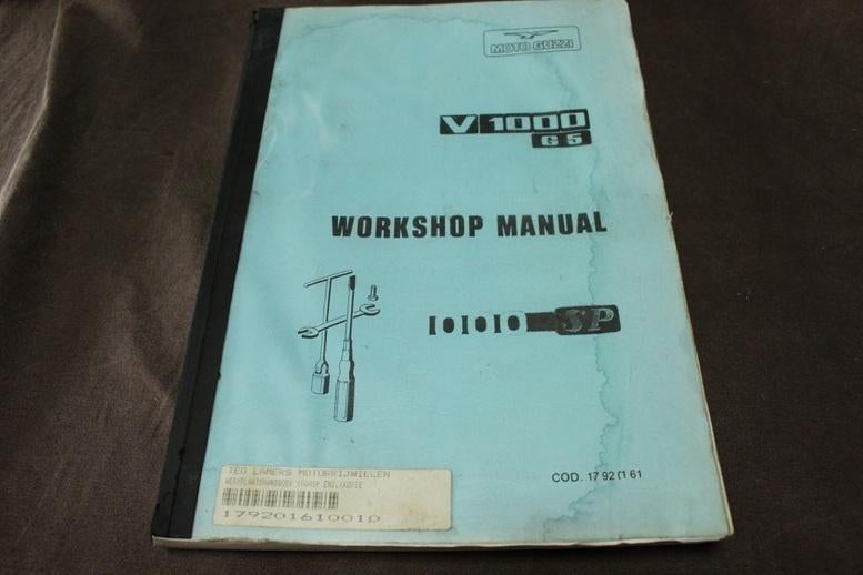 Moto Guzzi V1000 1000SP 1987 motorcycle workshop manual, Ophalen of Verzenden, Moto Guzzi