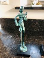 Bronzen Beeld van Vrouw met Gitaar, Ophalen of Verzenden