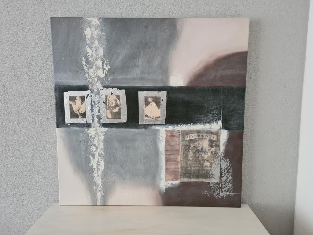 Leuk schilderij op canvas - 80 x 80cm, Ophalen, Gebruikt, Schilderij