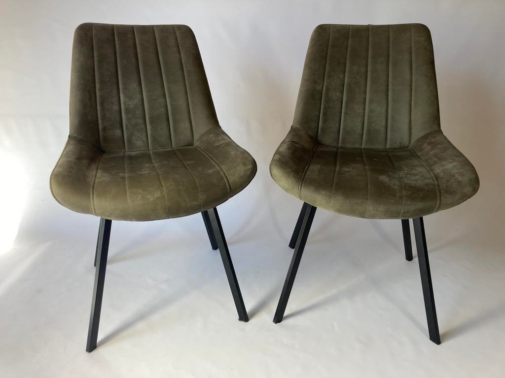 2 nieuwe stoelen, stof soft groen, Ophalen, Twee, Overige kleuren, Nieuw