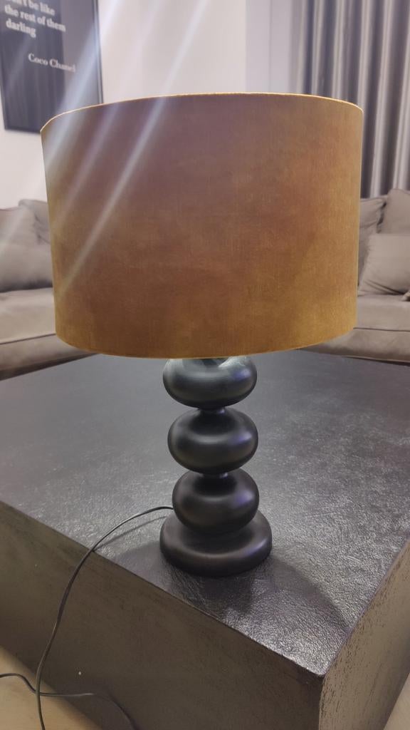 Bollamp met velvet kap, Ophalen, Zo goed als nieuw, Rond