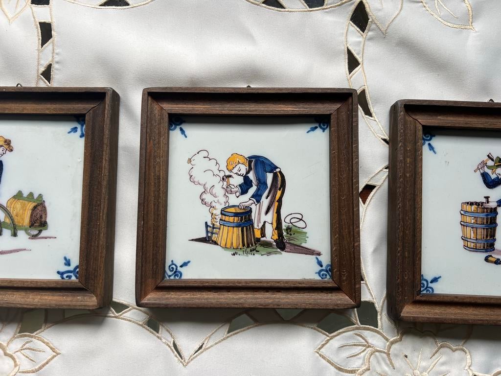 Set van 3 wandtegeltjes – Tichelaar Makkum (Koninklijk), Ophalen of Verzenden