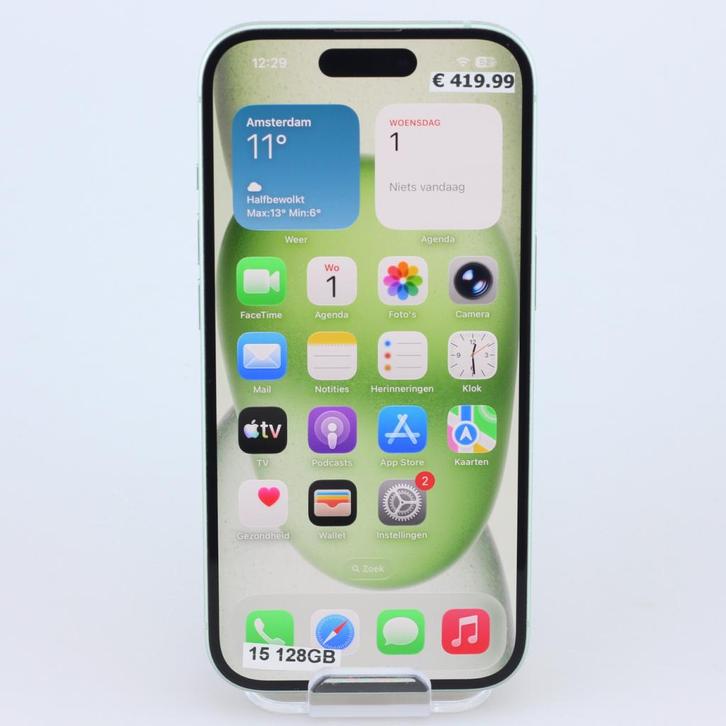 iPhone 15 128GB Groen, Telecommunicatie, Mobiele telefoons | Apple iPhone, Zo goed als nieuw