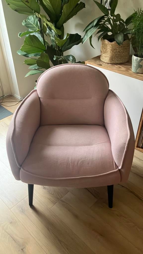 Leuk stoeltje zachtroze, Huis en Inrichting, Fauteuils, Ophalen, Gebruikt, Minder dan 75 cm, Stof