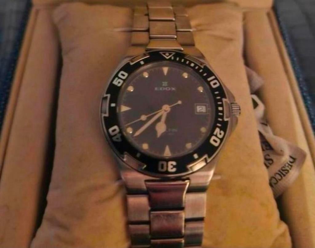 Vintage Edox Delfin Duiker Quartz Herenhorloge 2003, Staal, Staal, Polshorloge, Zo goed als nieuw