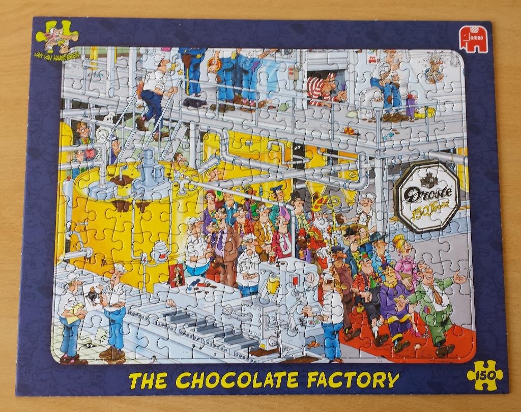 The Chocolate Factory Puzzel - Jan van Haasteren - 2013, Ophalen of Verzenden, Minder dan 500 stukjes, Zo goed als nieuw, Legpuzzel