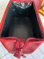 Vintage Rode leren beauty toilettas, 40 tot 60 cm, Gebruikt, 20 tot 30 cm, Ophalen of Verzenden