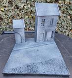 Diorama - straat met huisje en gebouwtje - resin SCHAAL 1/48, Ophalen of Verzenden, Nieuw, 1:50 of kleiner, Diorama