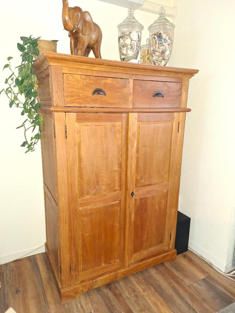 teakhouten wandkast, Ophalen, Gebruikt, Teakhout, Minder dan 150 cm