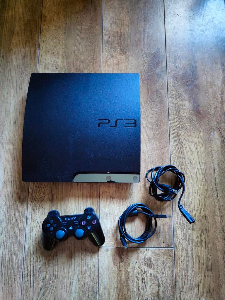 PlayStation 3|PS3 Slim met Sony Controller + Kabels, Ophalen of Verzenden, Zo goed als nieuw, Met 1 controller, Slim