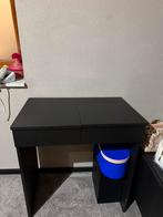 Zwarte make-up tafel met spiegel en lade, Gebruikt, Minder dan 100 cm, Hout, 50 tot 100 cm