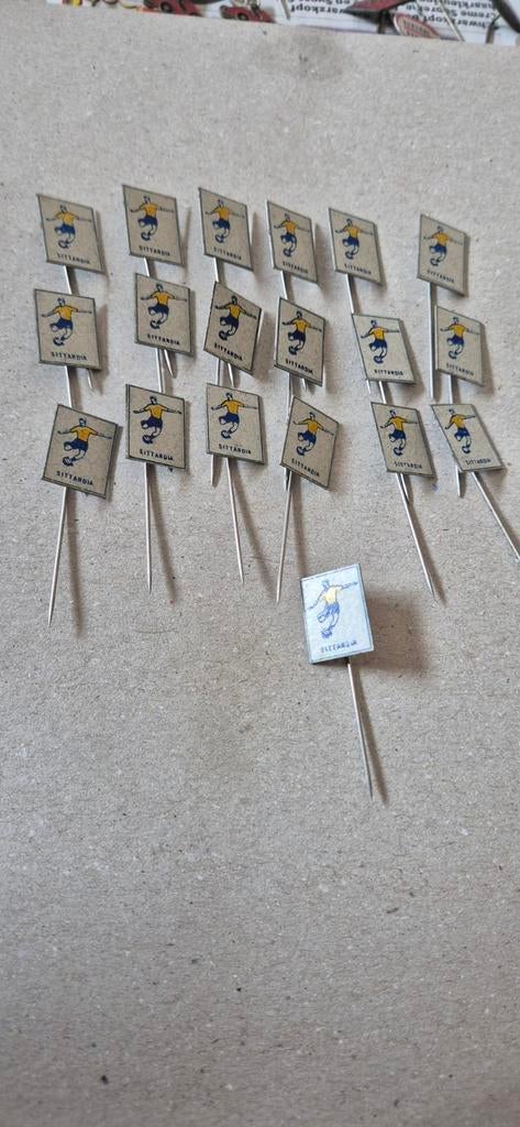 19 voetbal club speldjes Sittardia, Verzamelen, Speldjes, Pins en Buttons, Ophalen of Verzenden, Gebruikt, Sport