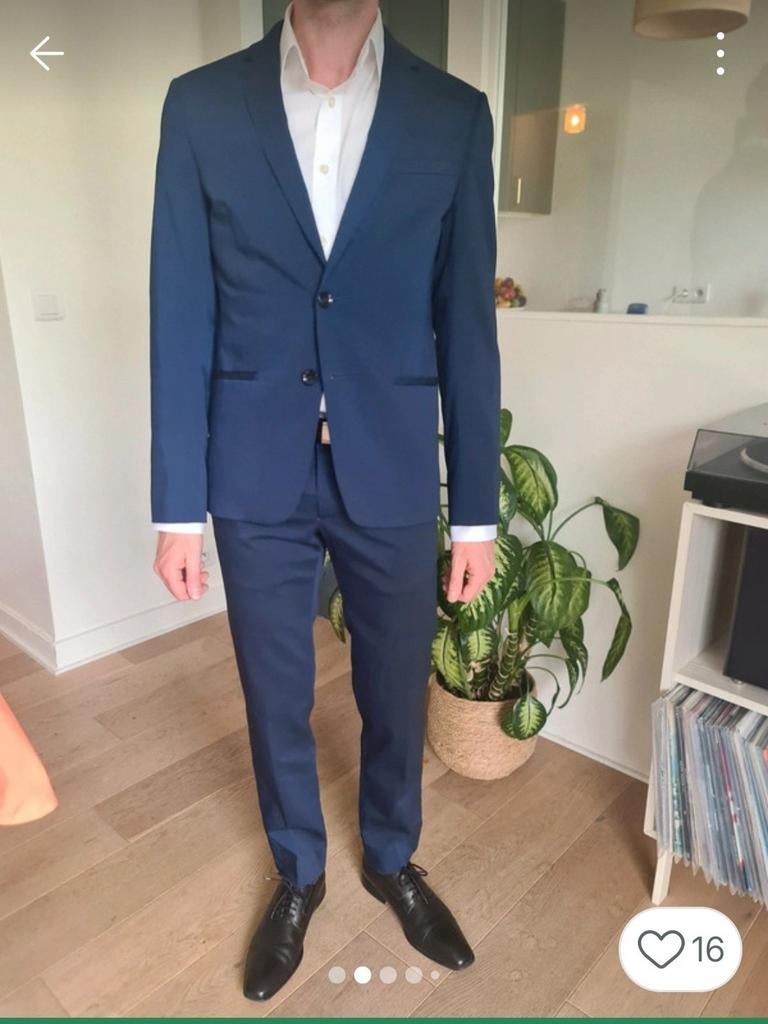 Heren pak. Maat 46, Ophalen of Verzenden, Zo goed als nieuw, Maat 46 (S) of kleiner, Blauw