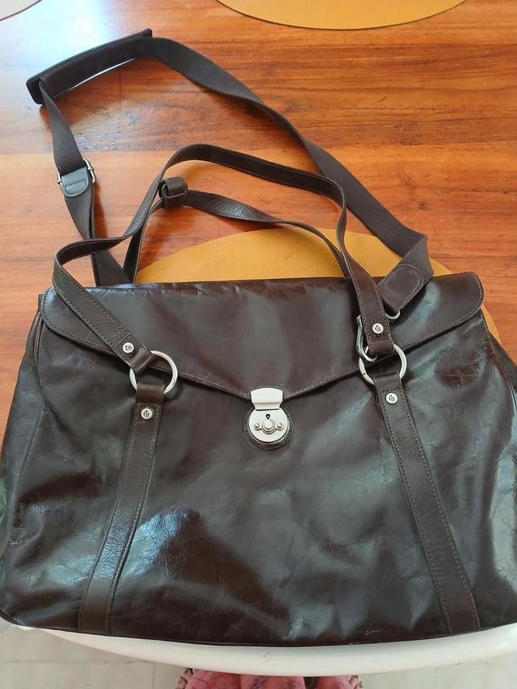 Stijlvolle bruine leren tas kwaliteitsmerk Castelijn & Beere, Sieraden, Tassen en Uiterlijk, Tassen | Schoudertassen, Ophalen of Verzenden