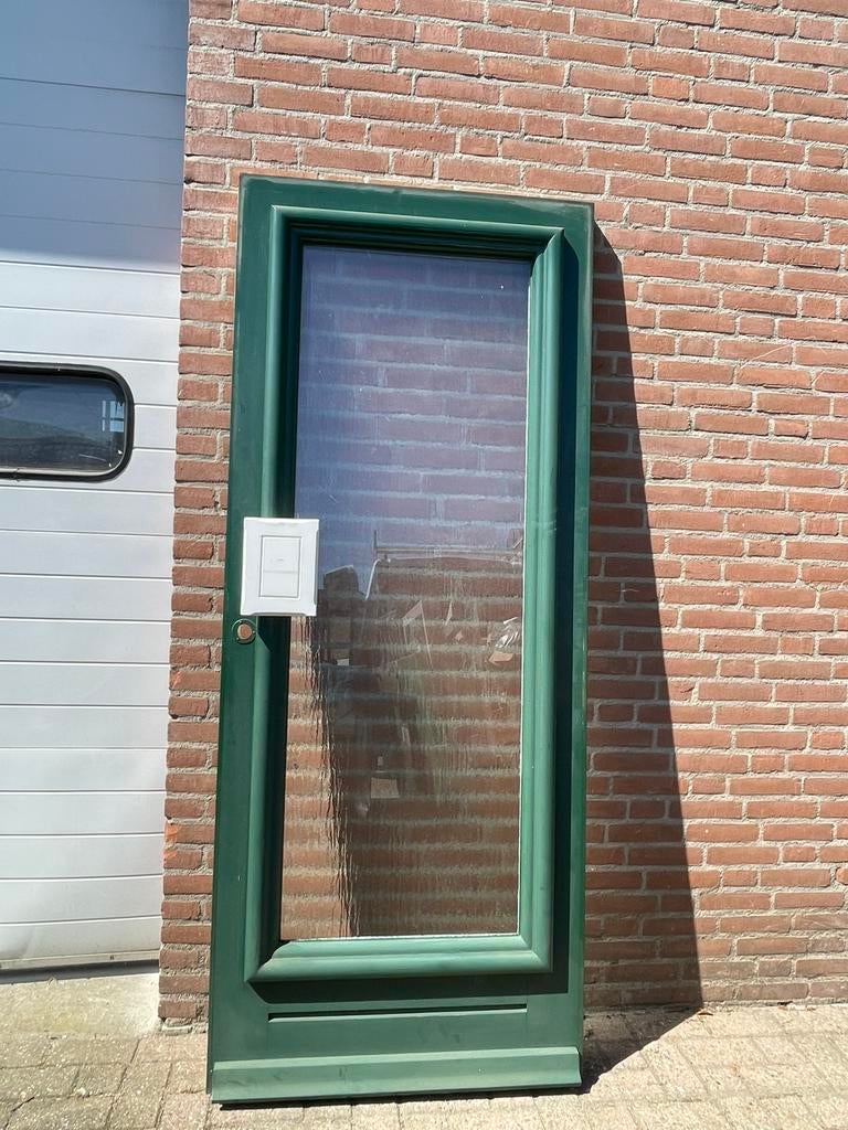 Hardhouten voordeur, Deurkozijn, Zo goed als nieuw, 150 tot 225 cm, Hout