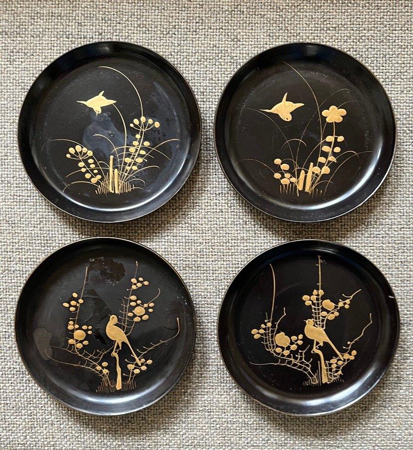 Vier Japanse onderzetters, Ophalen of Verzenden, Glas of Kopje