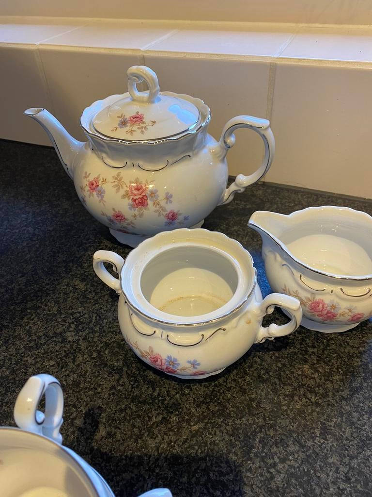 Prachtig 12 delig thee servies, merk Spenzo, Antiek en Kunst, Ophalen