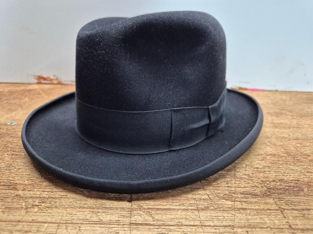 Borsalino hoed Homburg, maat 57, Borsalino, Hoed, Ophalen of Verzenden, 57 cm (M, 7⅛ inch) of minder