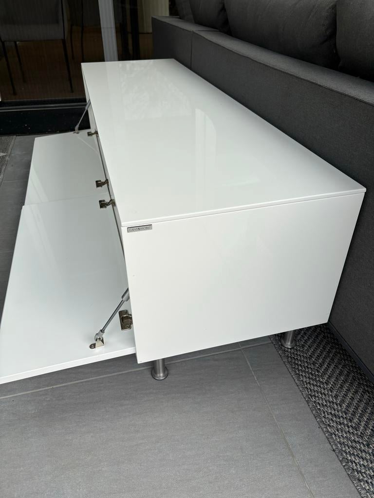 Witte hoogglans opbergkast van Canto Mobili, Ophalen of Verzenden, Gebruikt