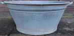 Vintage Zinken Wastobbe / Plantenbak, Gebruikt, Minder dan 30 cm, Rond, Ophalen of Verzenden