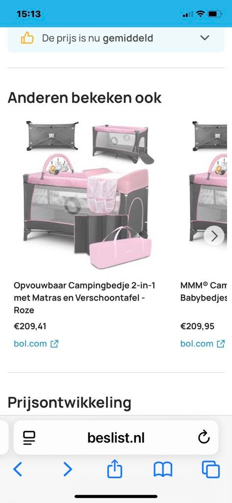 Campingbedje rose grijs, Kinderen en Baby's, Ophalen of Verzenden, Zo goed als nieuw, Reisbedje