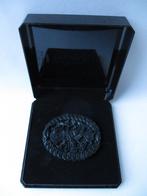 Chinese handgesneden Obsidiaan zwarte steen pendant., Ophalen of Verzenden