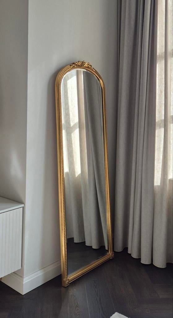 Grote Gouden Vintage Spiegel | 156x53cm Goud DeKnudt, Huis en Inrichting, Woonaccessoires | Spiegels, Ophalen of Verzenden, Zo goed als nieuw