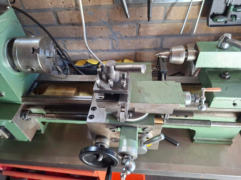 Ferm MD350 Metaaldraaibank met veel accessoires, Ophalen of Verzenden, Gebruikt, Metaaldraaibank, Minder dan 500 mm