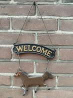 Welkomstbord met paard - Gietijzeren decoratie, Ophalen of Verzenden, Gebruikt