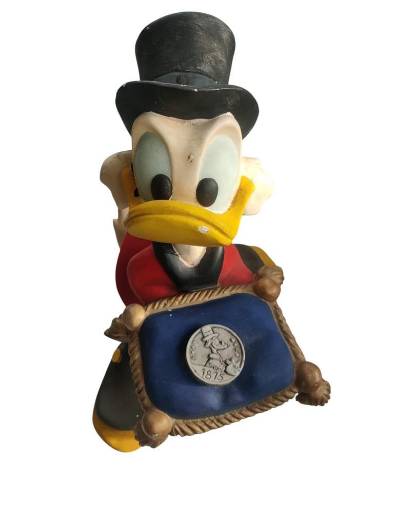 Originele Dagobert duck met geluksdubbeltje Disney, Ophalen of Verzenden, Donald Duck, Zo goed als nieuw, Beeldje of Figuurtje