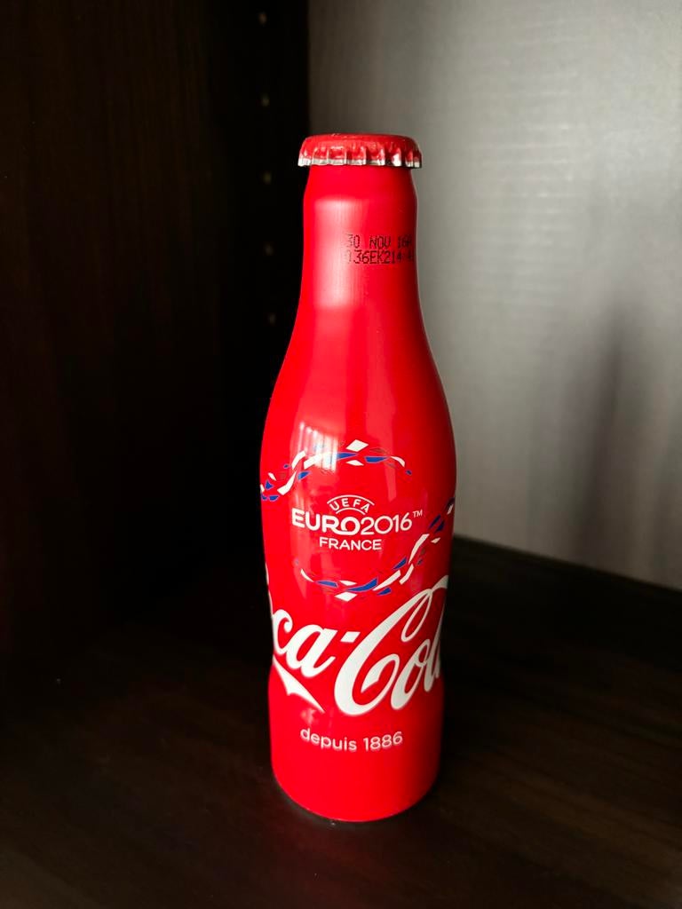 Coca Cola flesje Euro2016 aluminium, Ophalen of Verzenden, Zo goed als nieuw, Verpakking