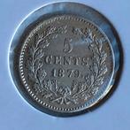 5 Cent Zilver uit 1879 van Willem 3, Koning Willem III, Verzenden, Zilver, Losse munt