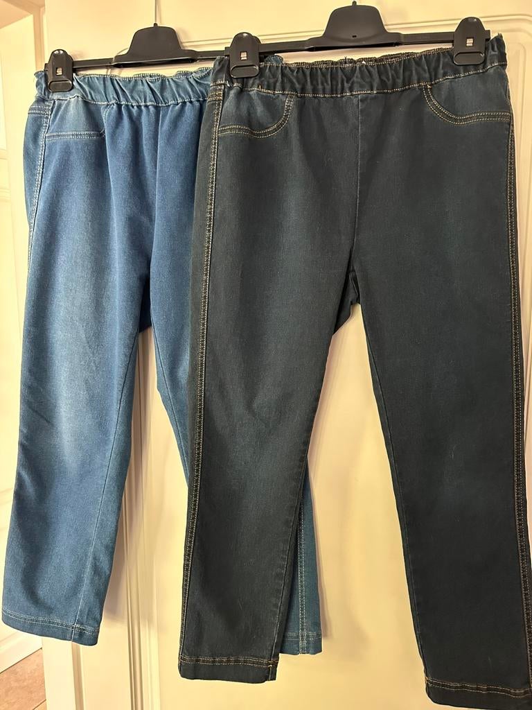 Stretch Capri spijkerbroeken, maat L 40/42 4 stuks, Ophalen of Verzenden, Zo goed als nieuw, Maat 42/44 (L), Driekwart
