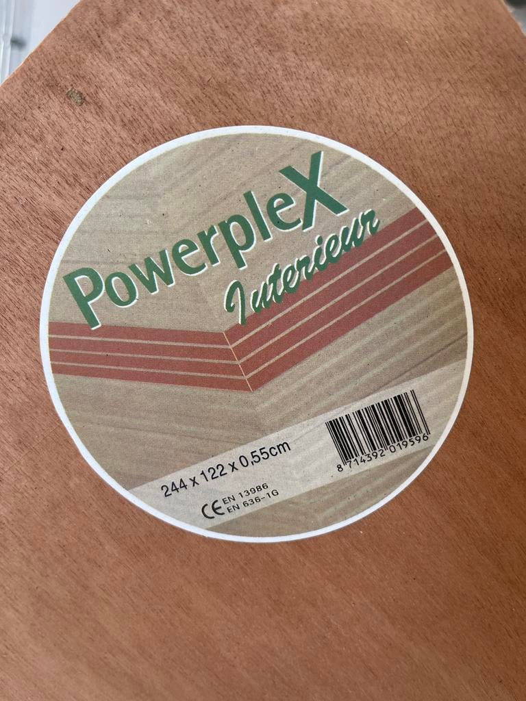 4 x Powerplex Interieur Multiplex Plaat 66 x122x0.55cm, Ophalen of Verzenden, Zo goed als nieuw