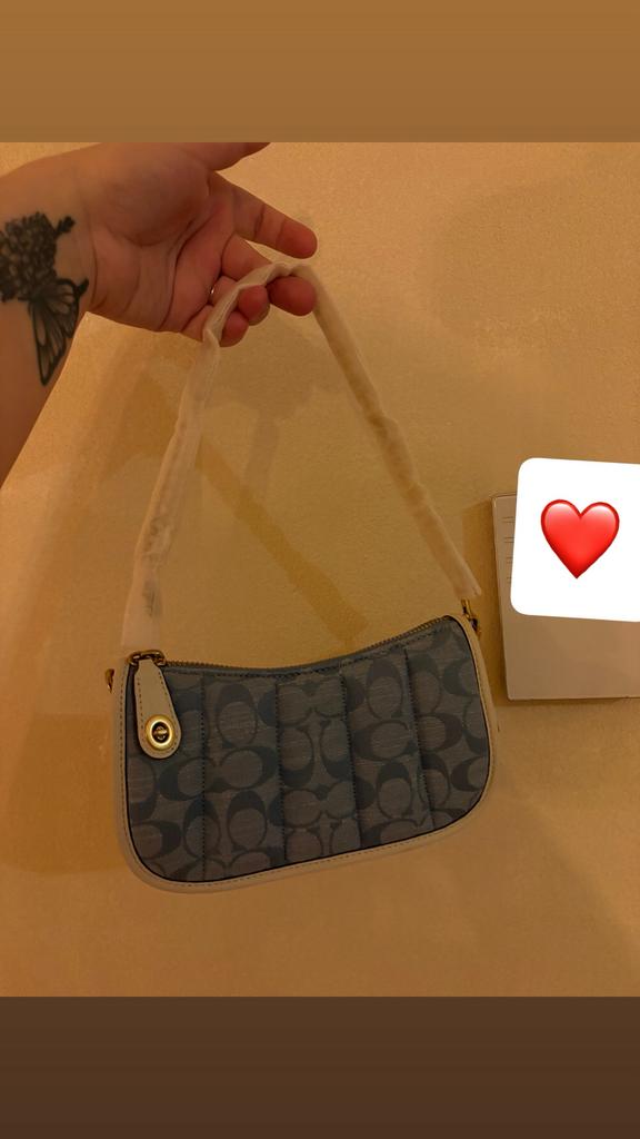 Coach denim swinger bag 20 nieuw!!, Ophalen, Nieuw, Blauw, Schoudertasje