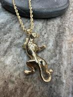14k Gouden Rope Ketting met Panter Hanger, Ophalen of Verzenden, Nieuw, Goud, Met hanger