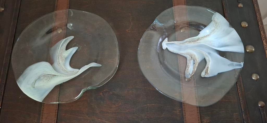 2 vintage platte borden gesigneerd Richartz Art Collection, Ophalen of Verzenden